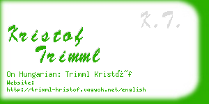 kristof trimml business card